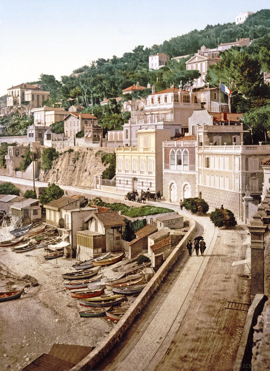 Corniche i Marseille, pub. ca. 1900 af French Photographer