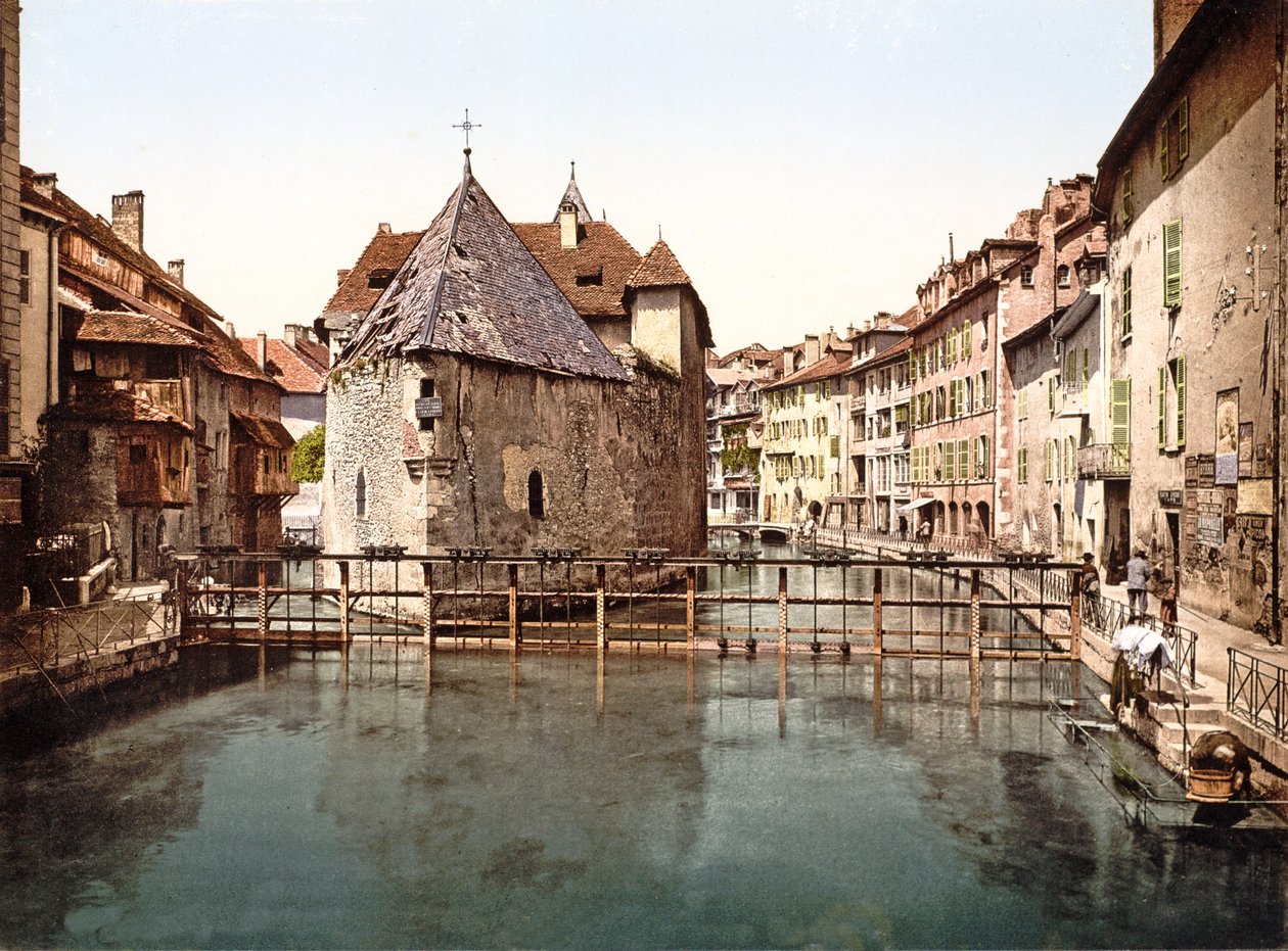 Palais de lIsle ved Thiou-kanalen, Annecy, 1890-1900 af French Photographer