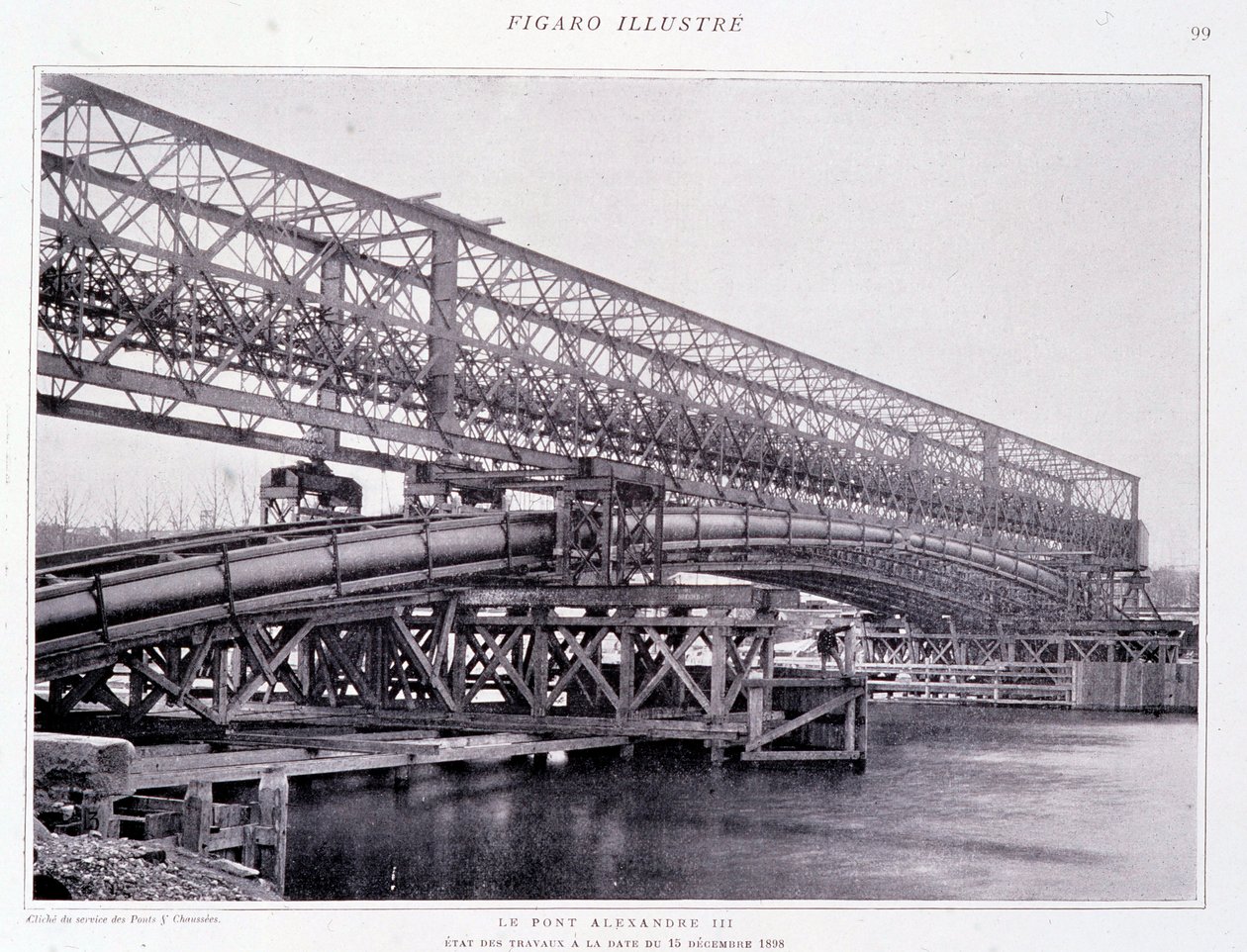 Værkerne af broen Alexander III til 15/12/1898 - i "" The Figaro Illustrated"" af French Photographer