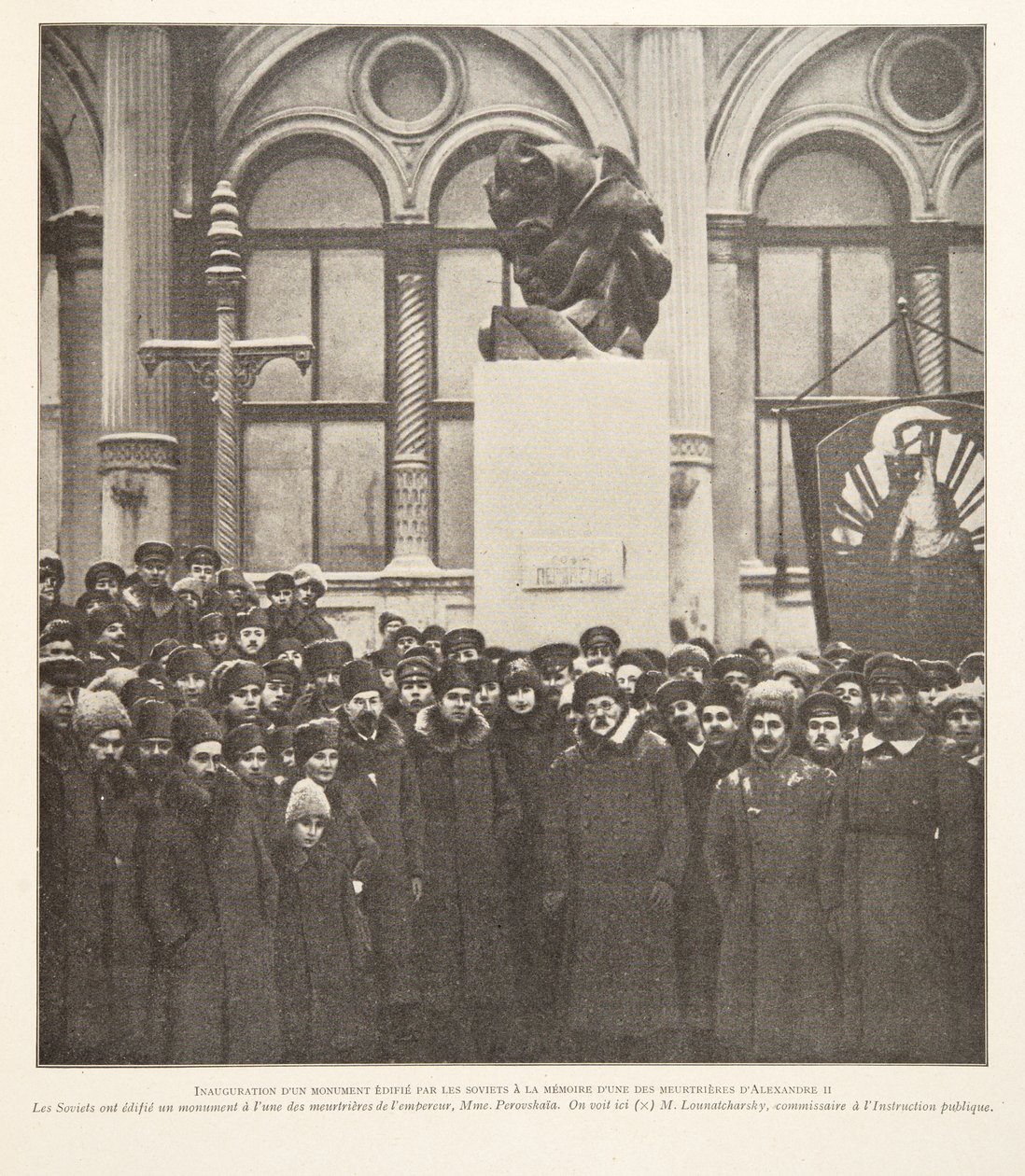 Afsløring af et monument rejst af sovjetterne til minde om en af Alexander II
