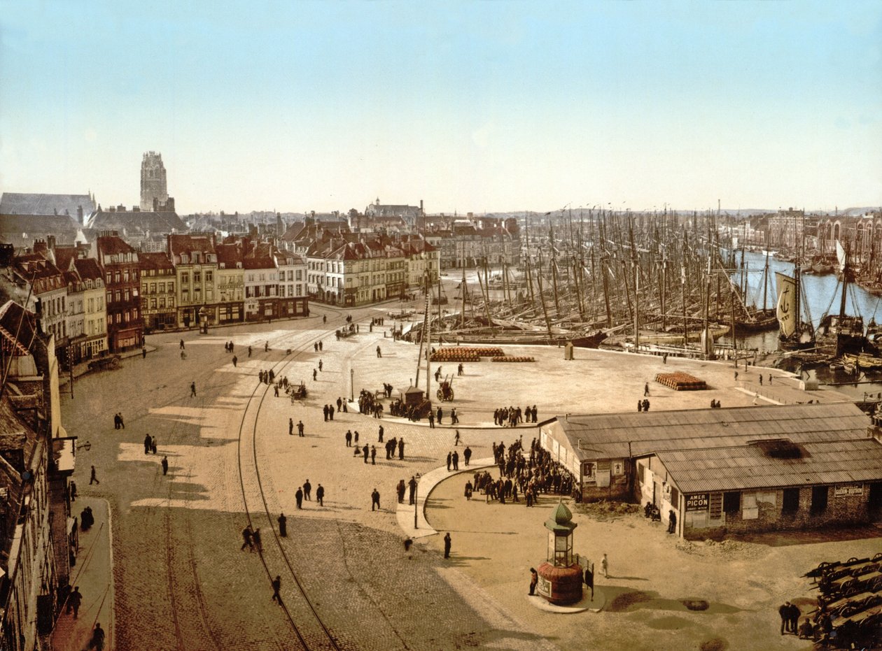 Udsigt over Dunkirk Port, 1890-1900 af French Photographer