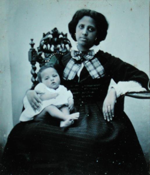 Hustru til Elysee Reclus (1830-1905), ca. 1860 (s/h-foto) af French Photographer