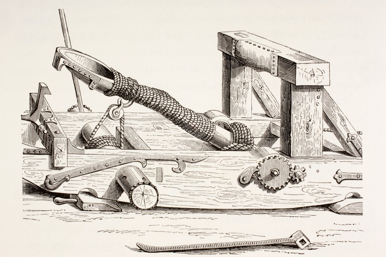 Mangonel fra det 15. århundrede, fra Les Arts au Moyen Age, udgivet 1873 af French School