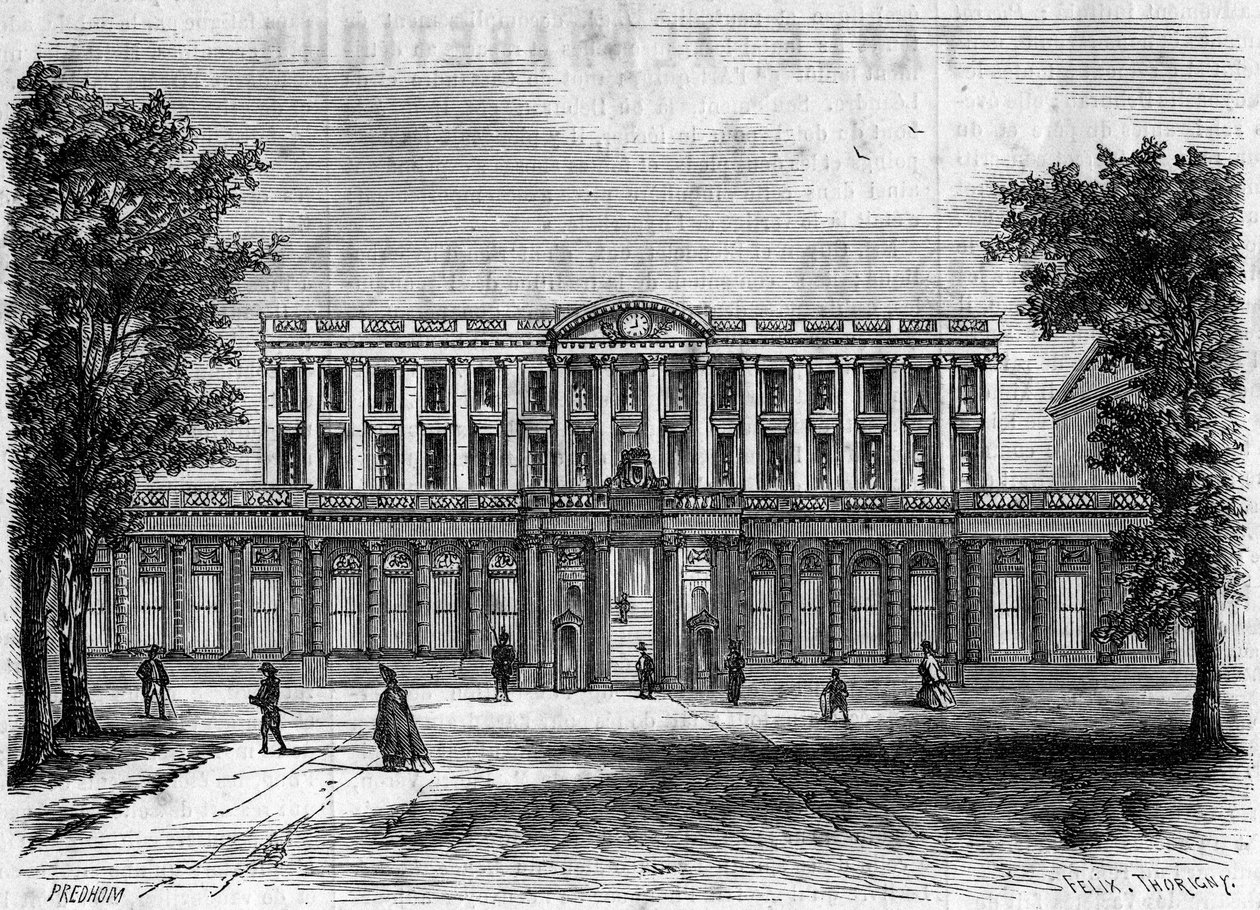 Arkitektur fra det 18. århundrede: udvendig udsigt over Bordeaux Rådhus, Gironde (33) af French School