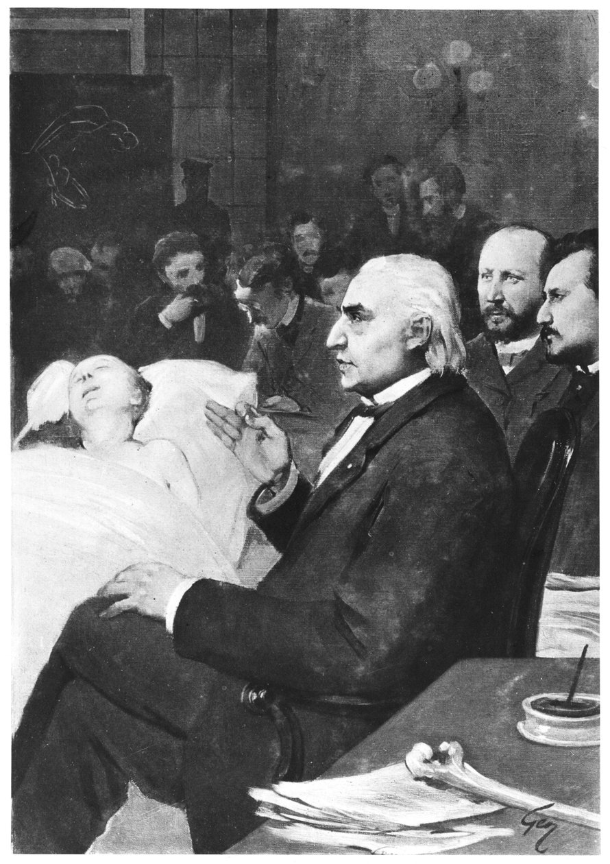 En klinisk lektion med læge Jean Martin Charcot (1825-93) på Salpetriere af French School