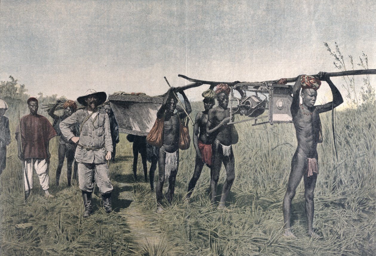En konvoj på Marchand-missionen i 1898, fra Le Petit Journal, 1899 af French School