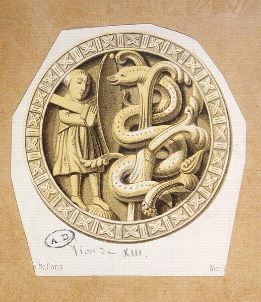 Et udkast til spil fra det trettende århundrede (farve litho) af French School