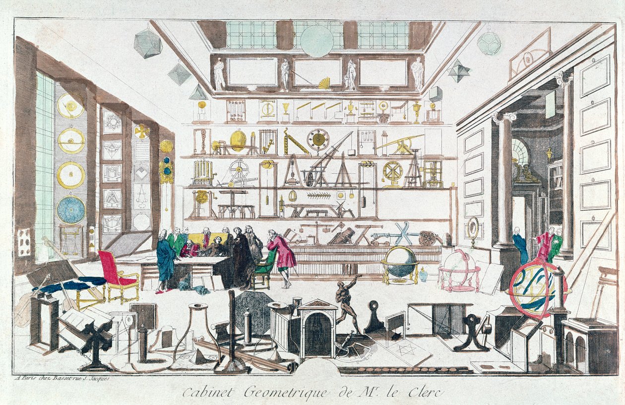 Et geometristudie efter Sebastien Le Clerc, 1717 af French School