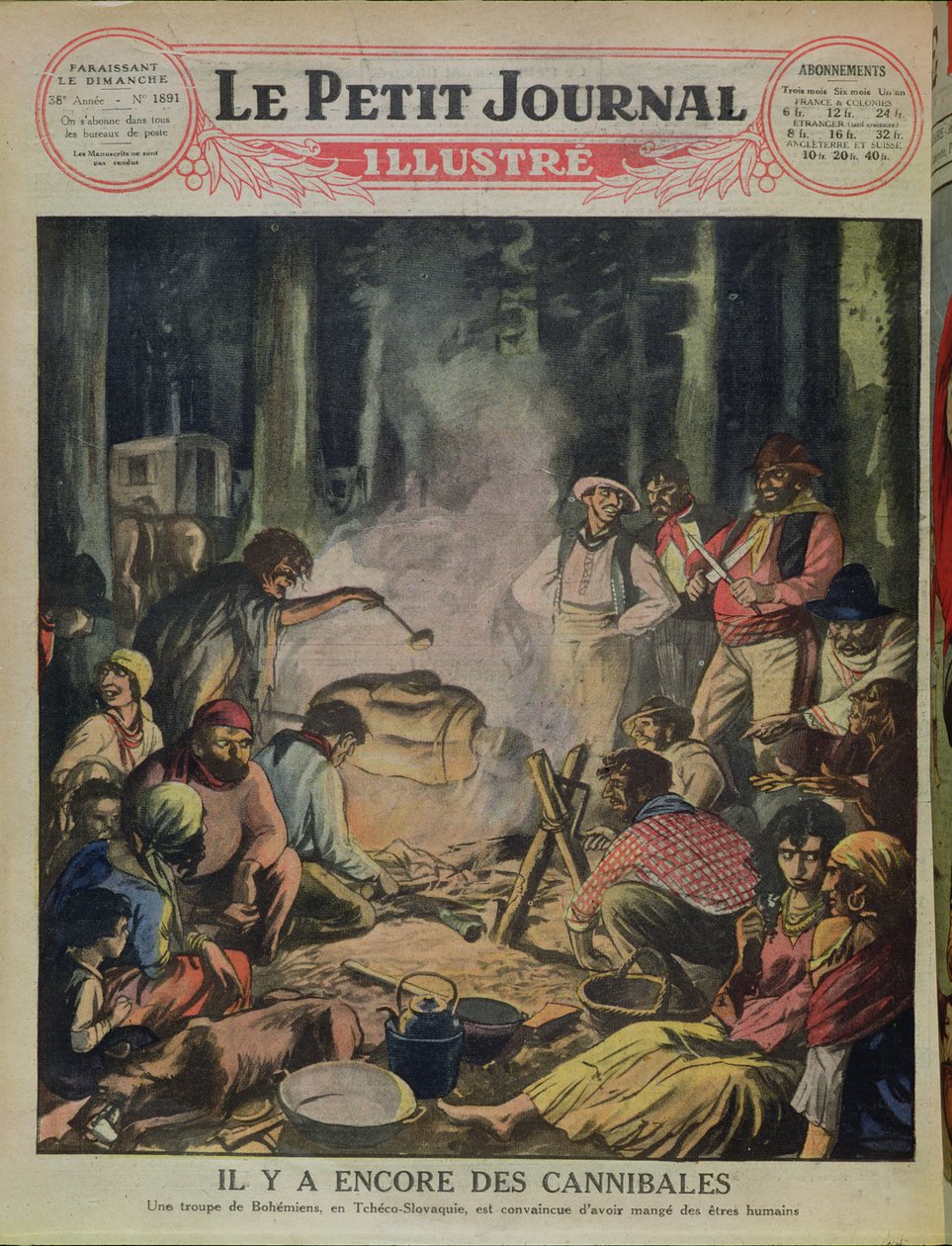 En gruppe kannibalistiske sigøjnere i Tjekkoslovakiet, fra Le Petit Journal, 1927 af French School