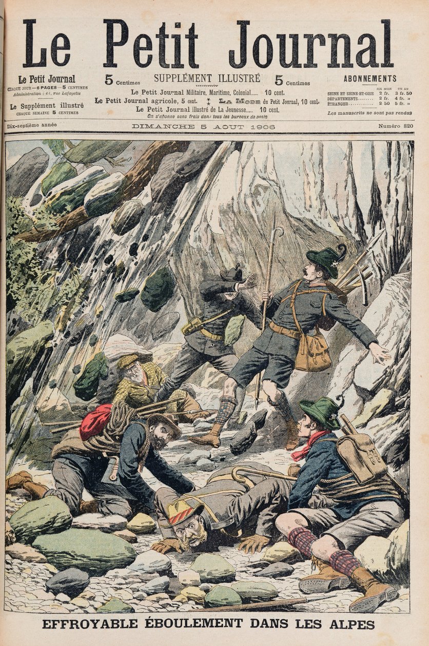 A Horrifying Rock Fall in Tyrol, illustration fra 