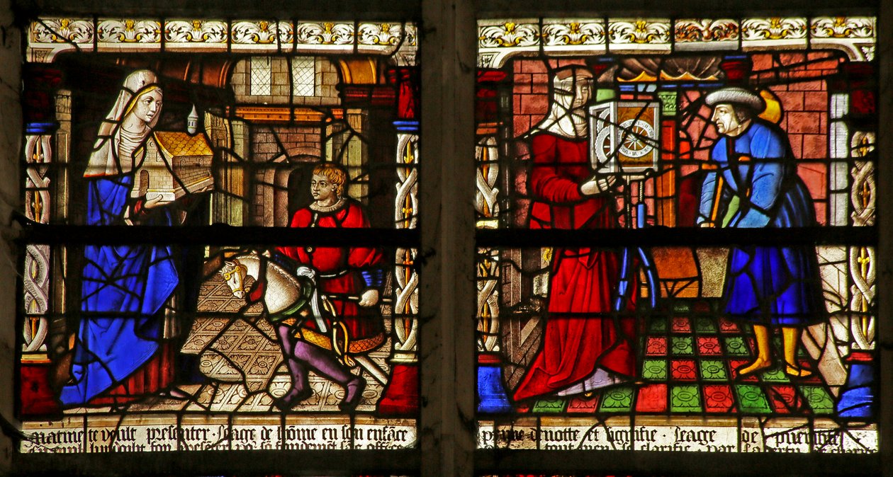 Et Mirakel af Jomfru Maria (l); Bebudelsen(r) af French School