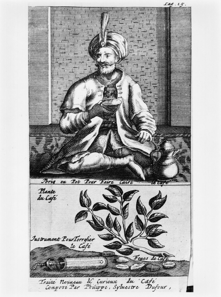 A Pot for Making Coffee, illustration fra New and Curious Treatise on Coffee, Tea and Chocolate af Philippe Sylvestre Dufour, La Haye, udgivet 1693 af French School
