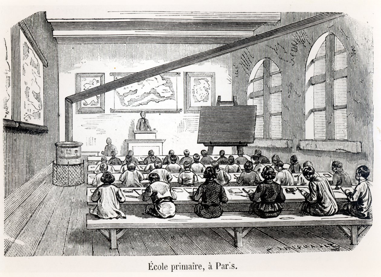 En grundskole i Paris, fra Almanach du Magasin Pittoresque, 1975 af French School