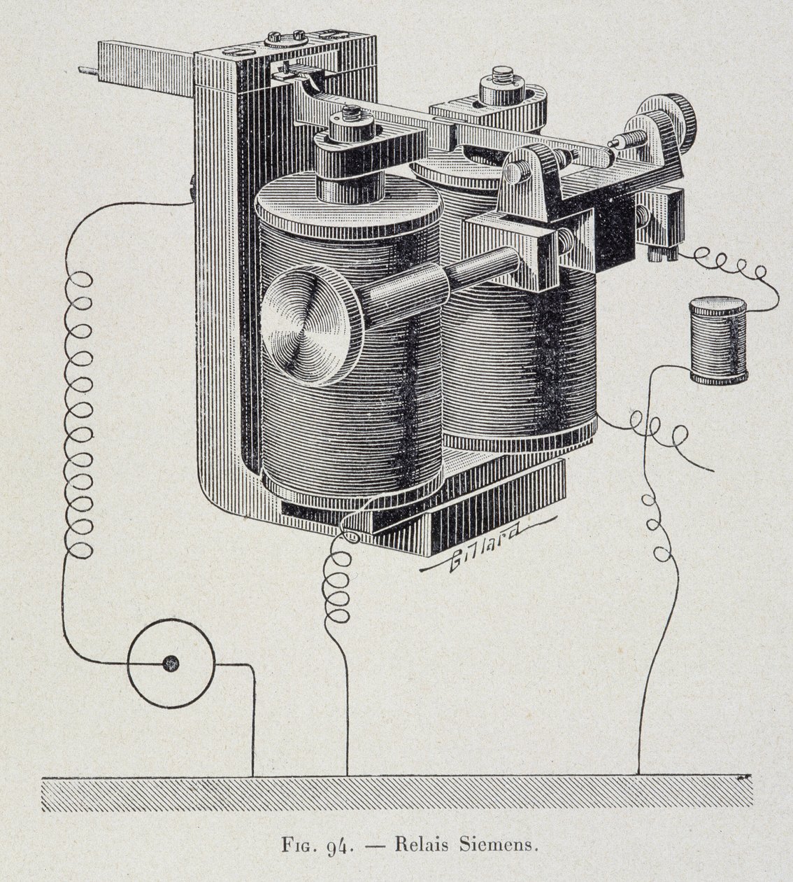 Et Siemens-relæ - i "Through Electricity" af G. Davy af French School