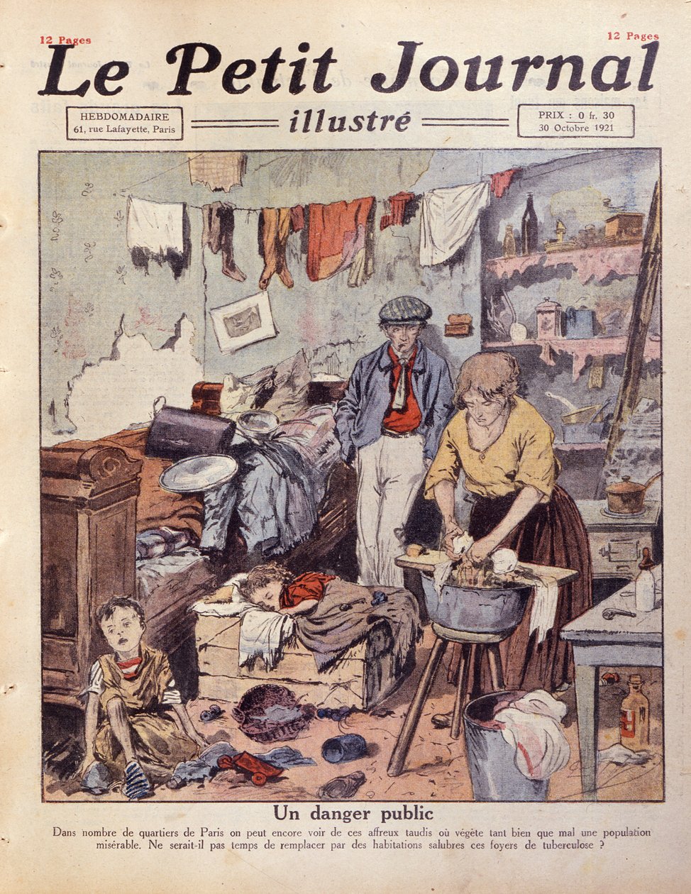 A Slum in Paris, illustration fra Le Petit Journal, 30. oktober 1921 af French School