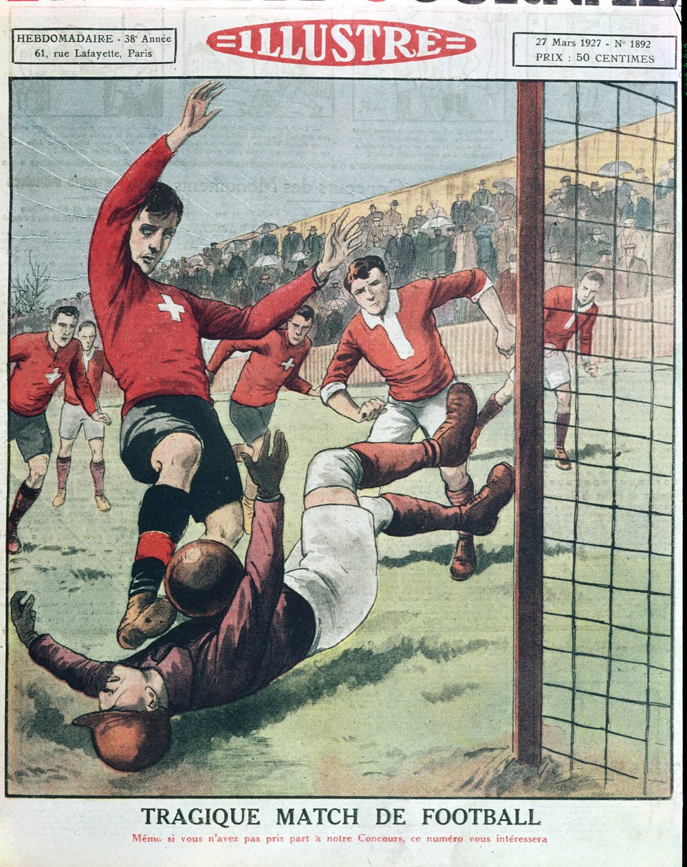 A Tragic Football Match, fra Le Petit Journal, 27. marts 1927 af French School