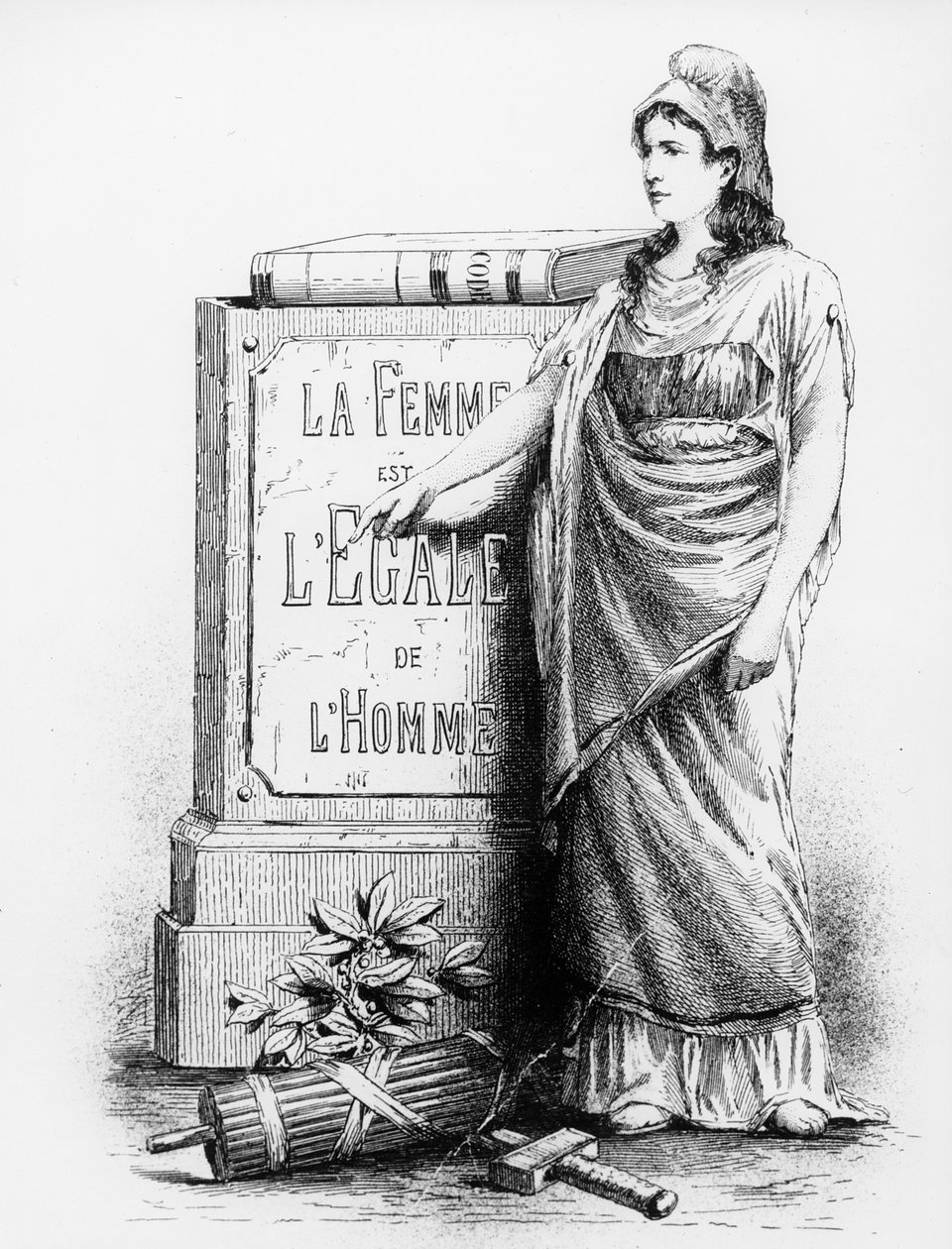 En kvinde er lig med en mand, trykt af Lemercier & Co., Paris, 1881 af French School
