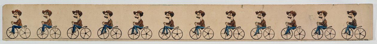 Et Zoetrope-band, der forestiller en cyklist af French School