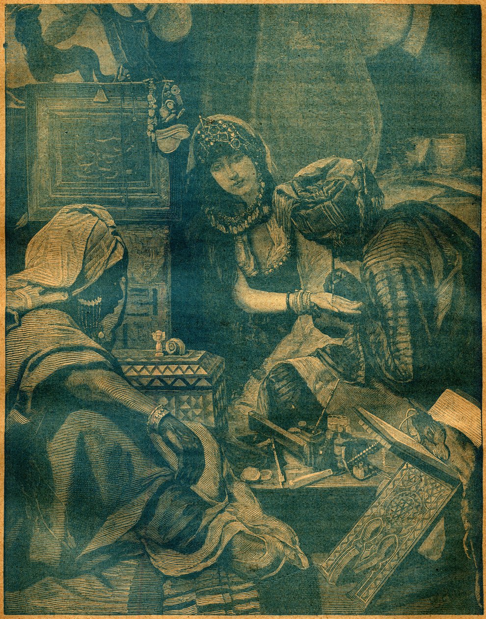 En basar i Lahore, Indien. Indgravering i "La Terre Illustree"" nr. 94 af 25. august 1892. af French School