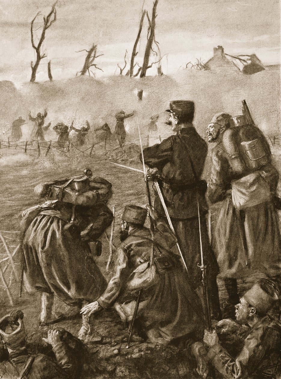 Et tæppe af kvælende gasser i Lourdes, 1915 af French School