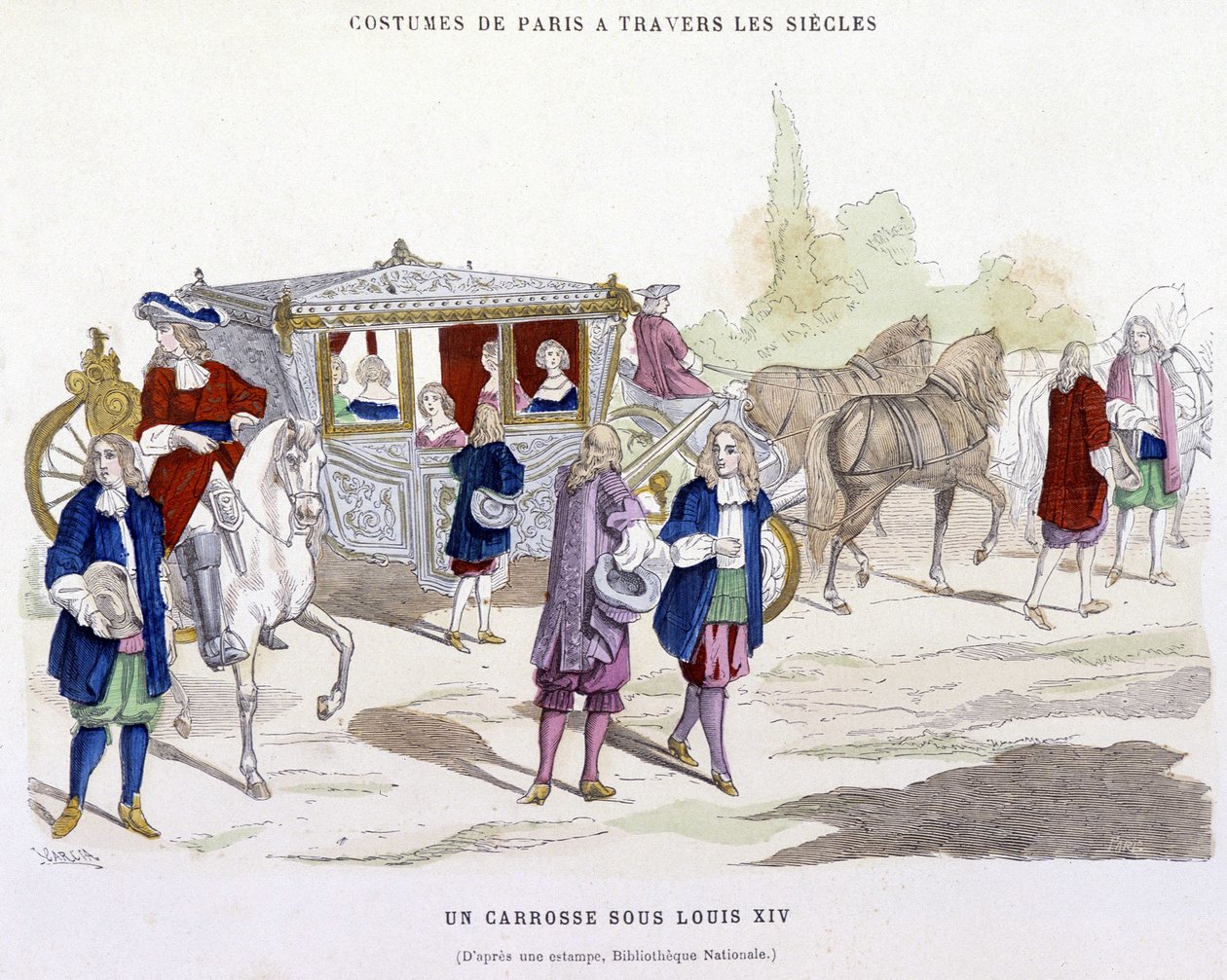 En vogn under Ludvig XIV - i "Paris gennem århundrederne" af H. Gourdon de Genouillac af French School
