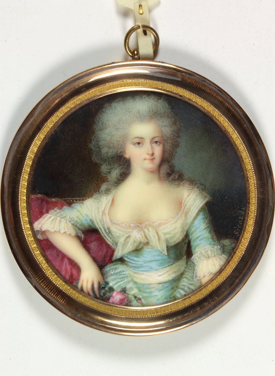 En dame kaldet Madame Elisabeth de France (emalje) af French School
