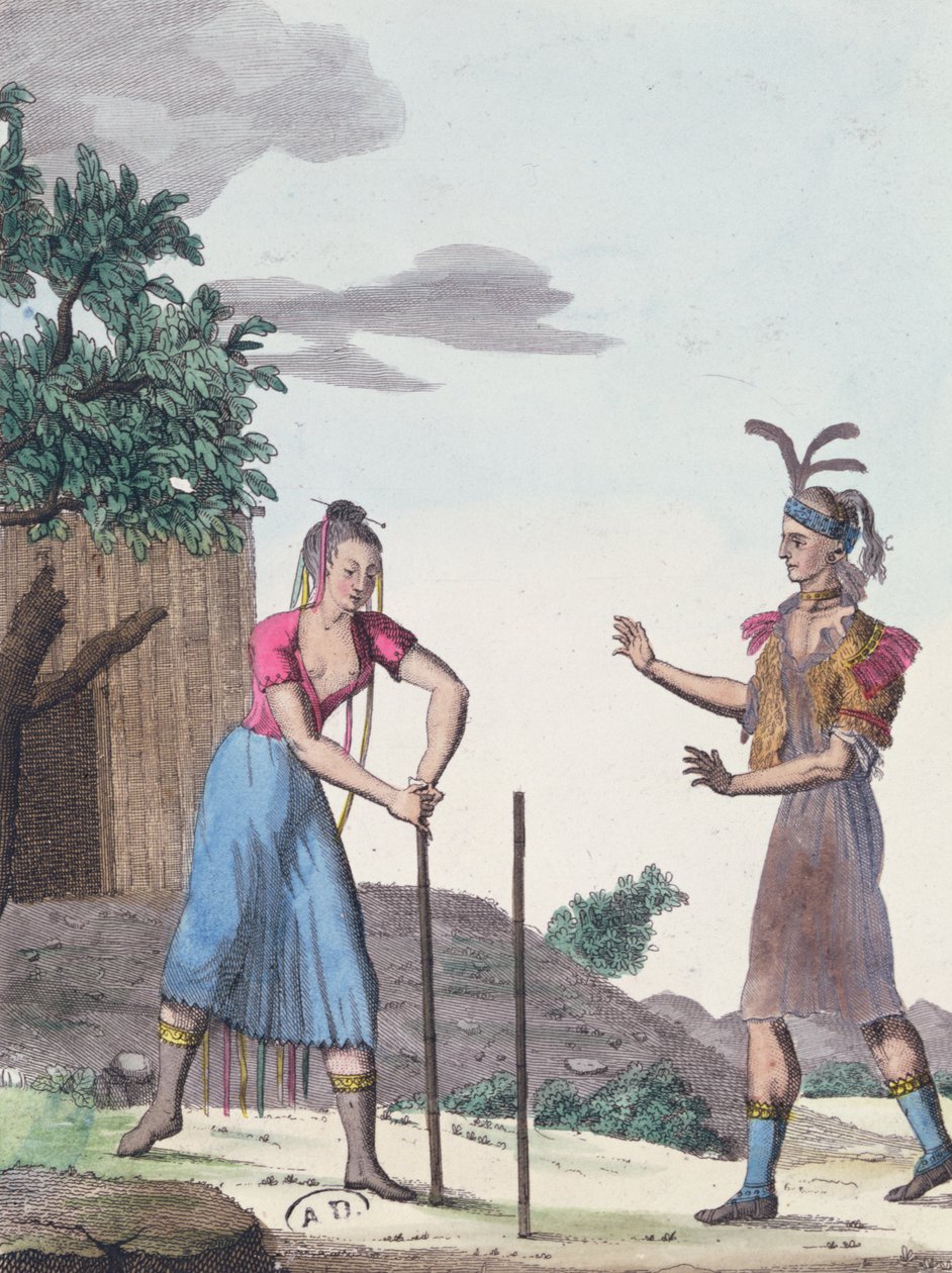 En ægteskabsceremoni med Creek-indianerne, ca. 1811 af French School