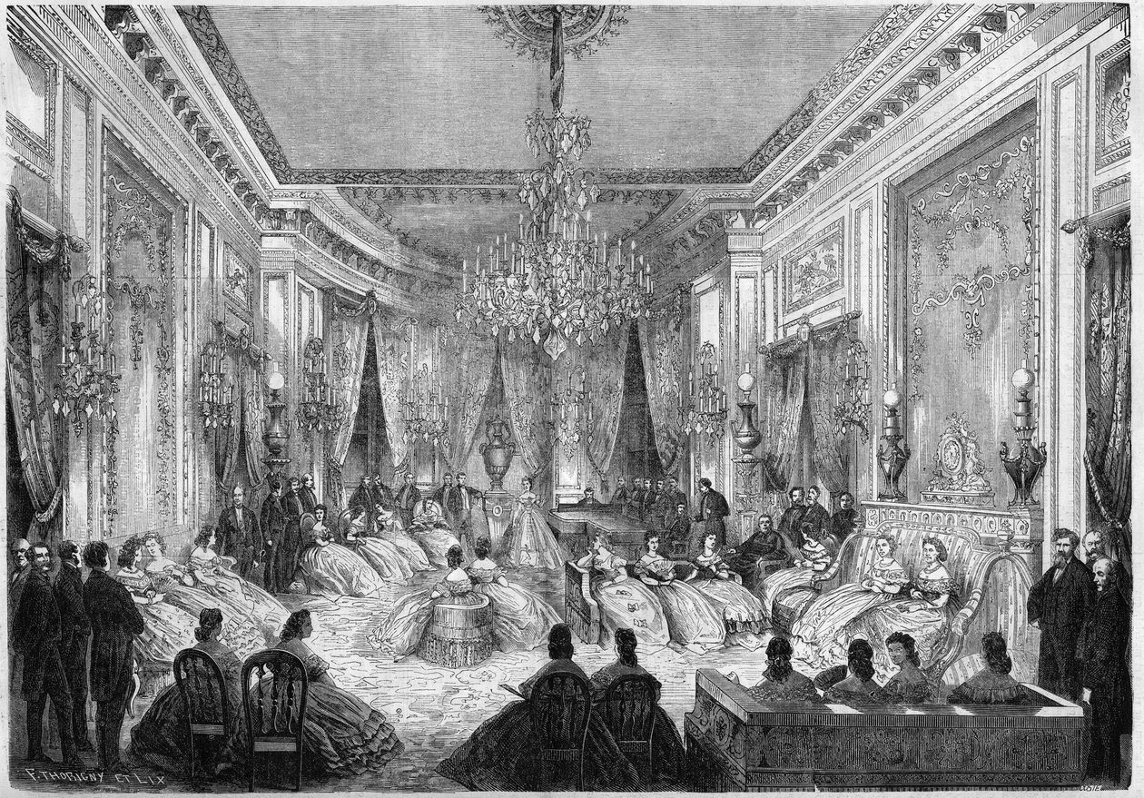 En musikalsk aften arrangeret af prinsesse Mathilde Bonaparte (1820-1904) af French School