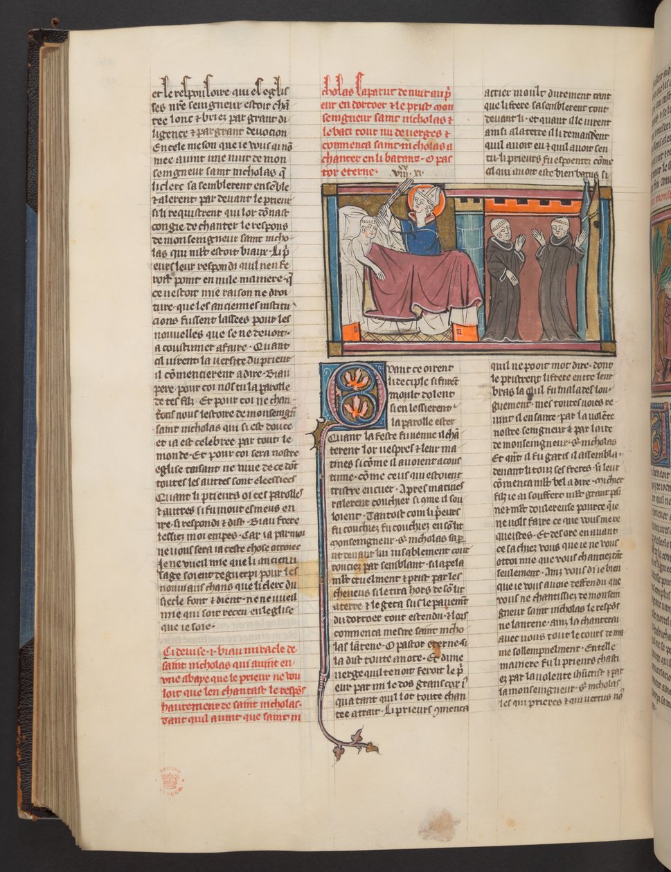 En side fra Lives of the Saints af French School