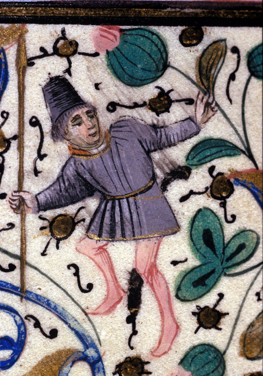 En væbner. Fransk manuskript af Petrarch (Francesco Petrarca) fra det 13. århundrede. Kommunal Bibl. af Rimini. af French School