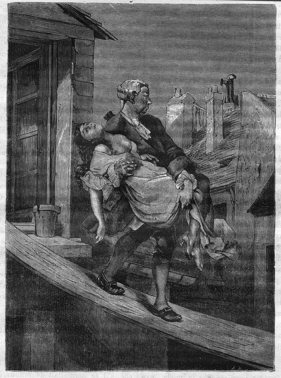 En ung pige bliver taget væk for kong Louis XV