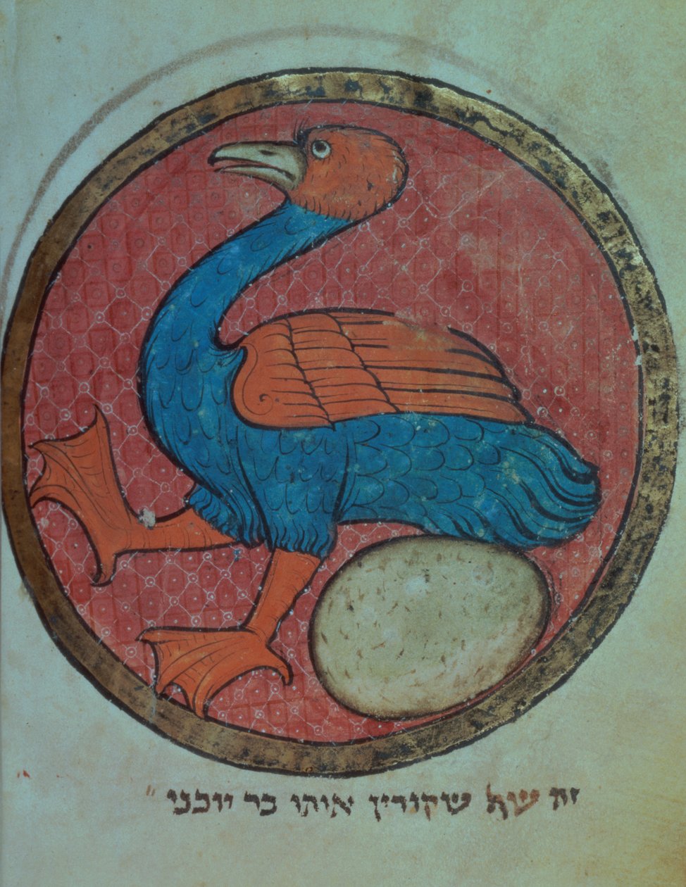 Tilføj 11639 f.517v En fantastisk fugl med et æg, fra en nordfransk Diverse, ca. 1280 (vellum) af French School