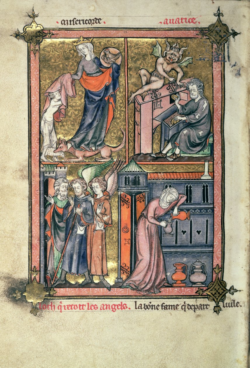 Tilføj 54180 f.136b Barmhjertighed og Gærlighed, Lot og Englene; Enken og hendes olie, fra 