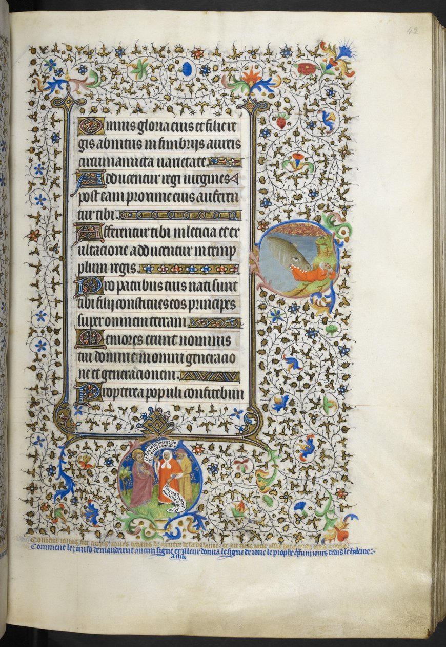 Tilføj Ms 18850 f.42r Book of Hours (The Bedford Hours) c.1410-30 (blæk, farve og guld på vellum) af French School