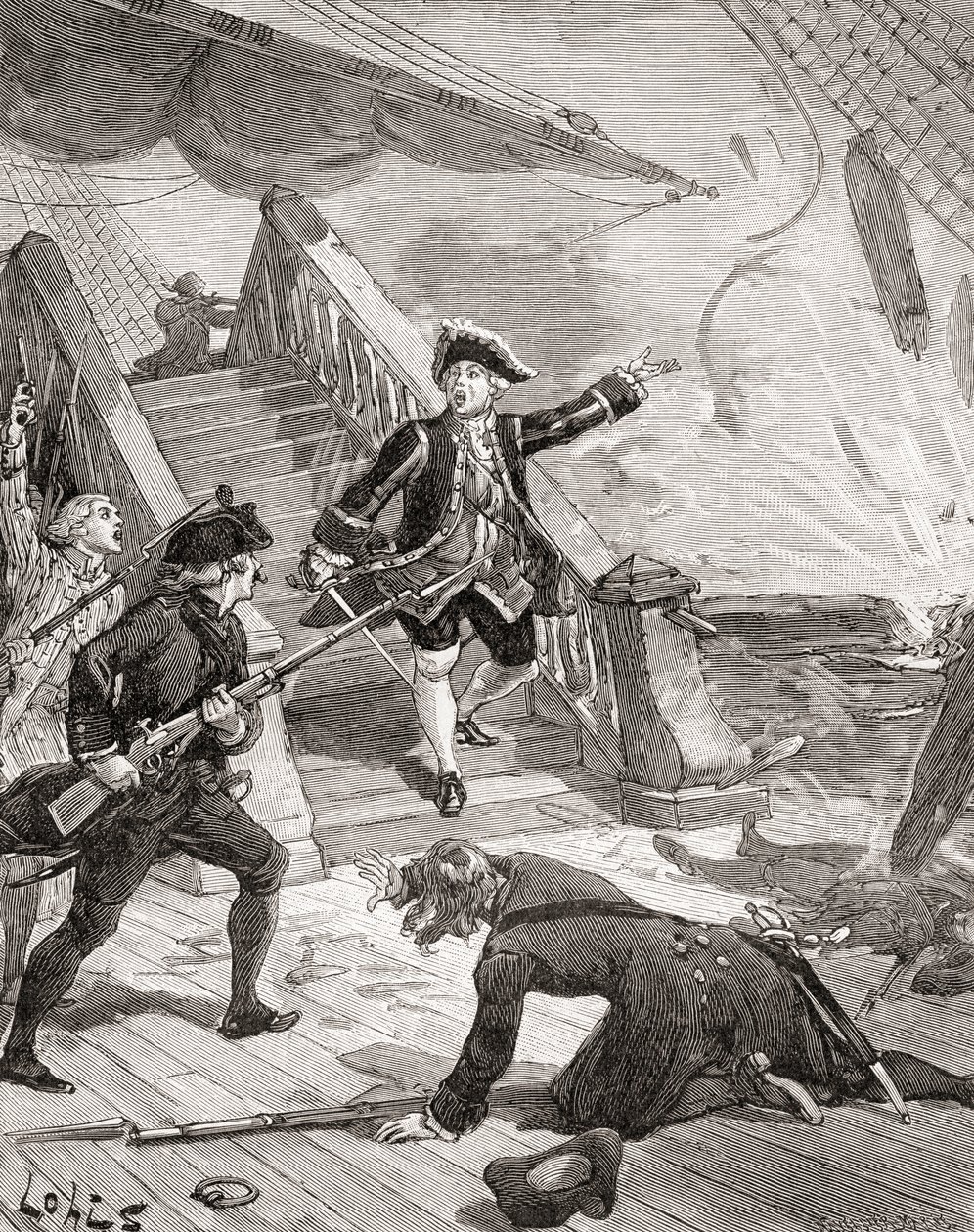Admiral Suffren i Det Indiske Ocean under sit felttog mod englænderne i det 18. århundrede, fra 