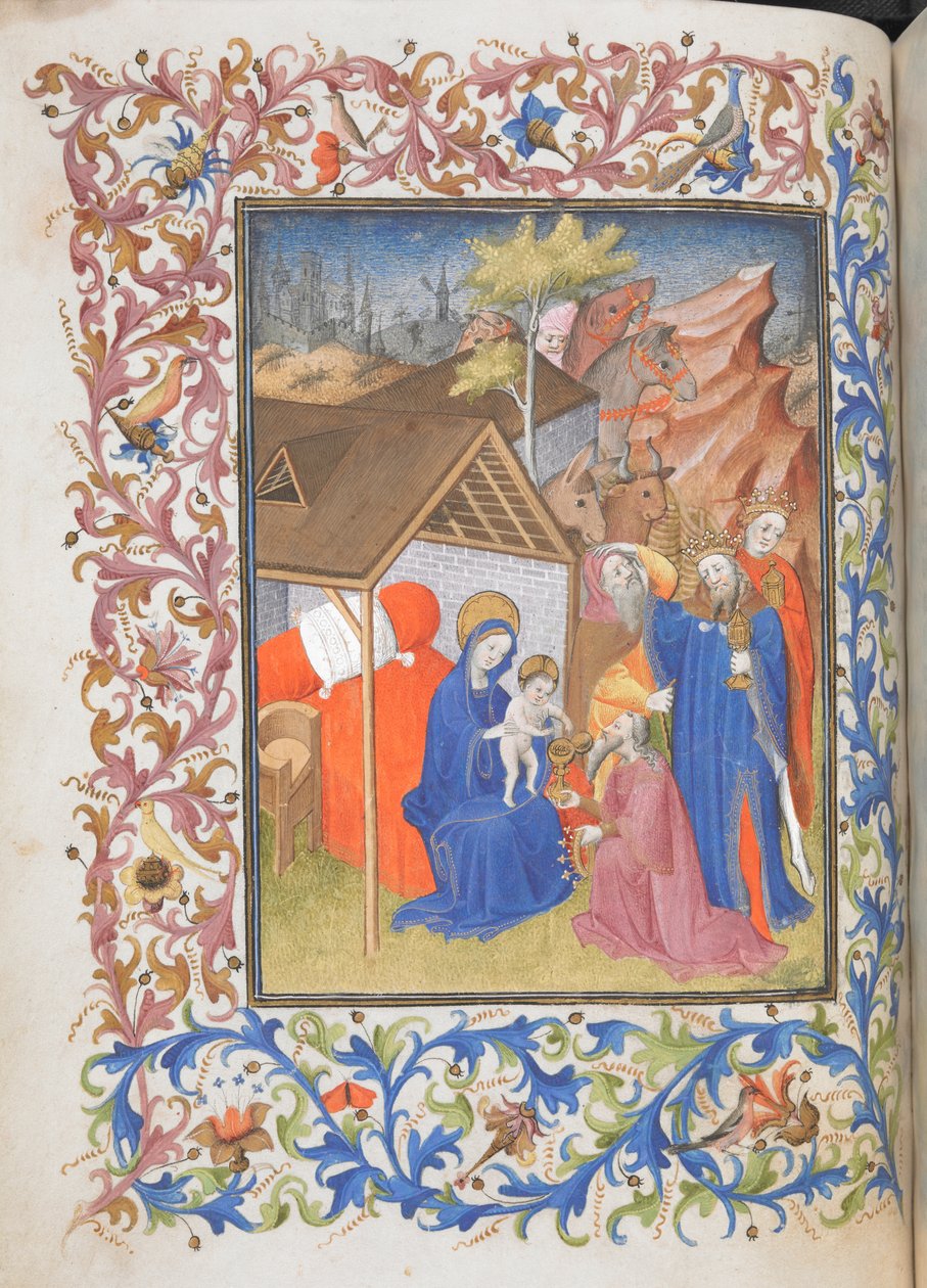 Tilbedelse af Magi, fra René af Anjous Timebog (vellum) af French School
