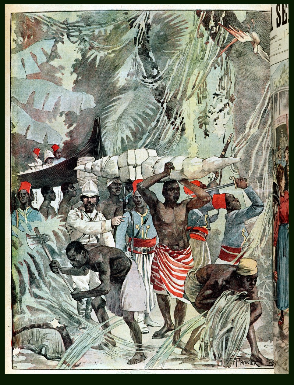 Fremrykning af Marchand-missionen ind i den jomfruelige regnskov, 1898 af French School