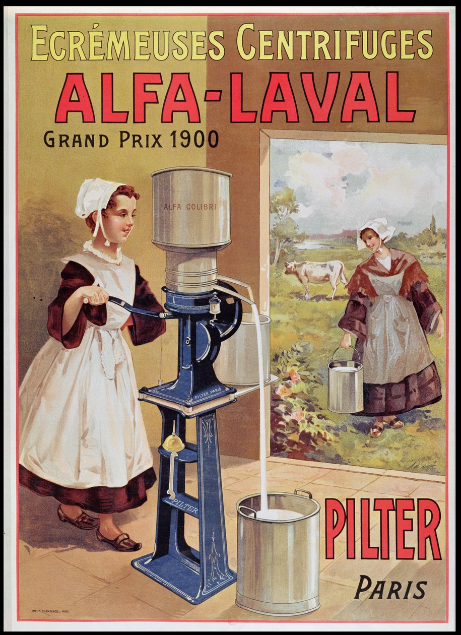 Annonce for Alfa-Laval flødeudskillere, 1905 af French School