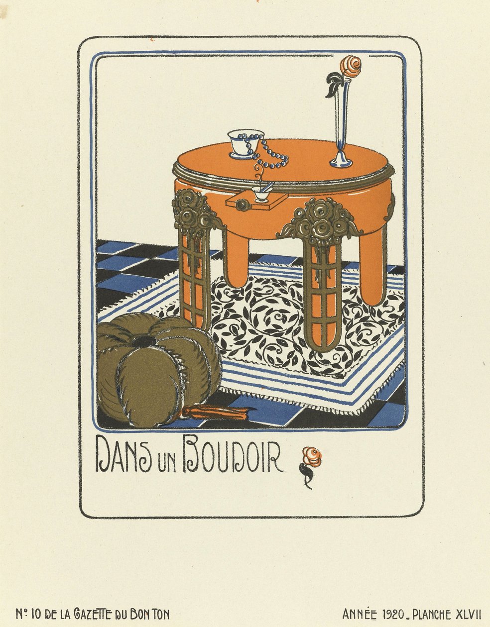 Annonce for "Dans un Boudoir", pub.1920 (stenciltryk) af French School