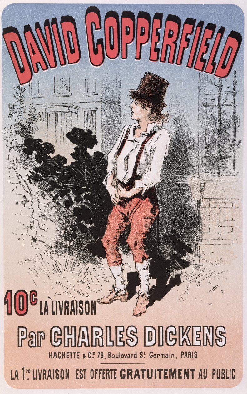 Annonce for David Copperfield af Charles Dickens, 1884 af French School