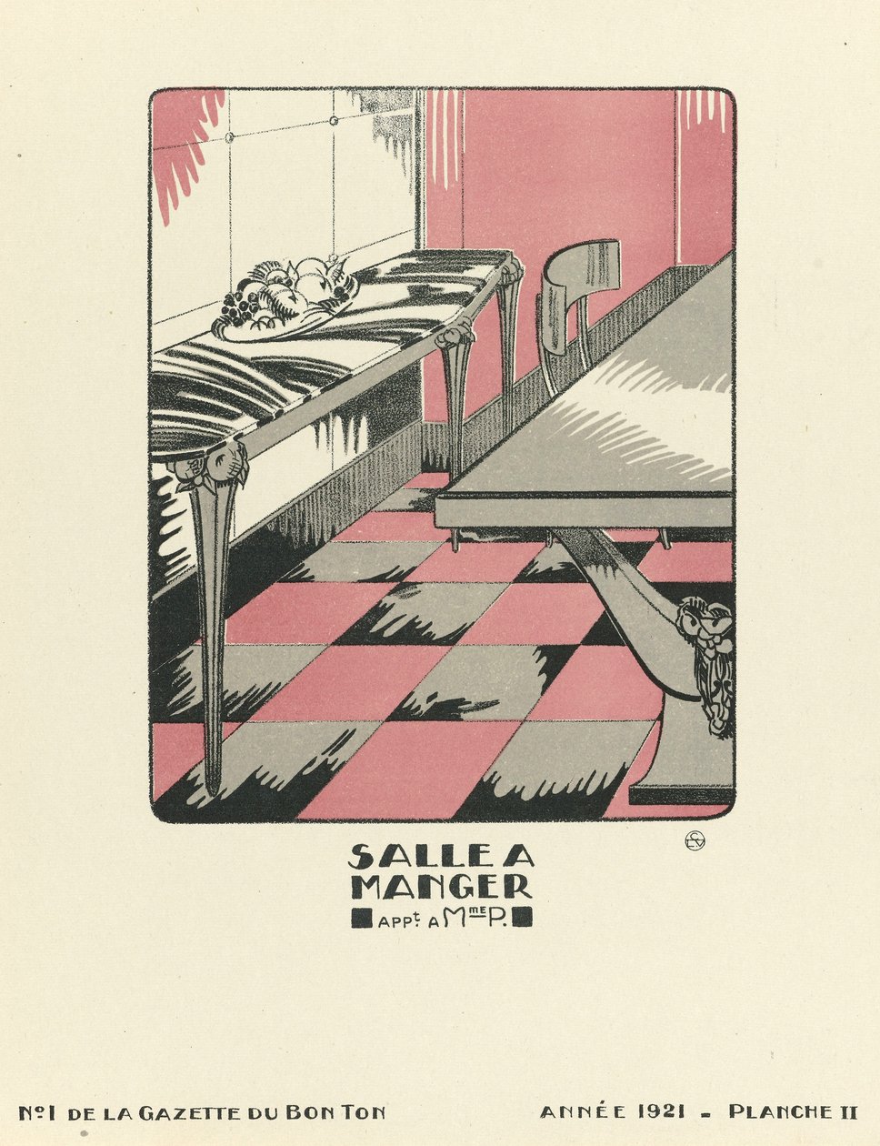Annonce for "Salle a Manger", pub.1921 (pochoir print) af French School