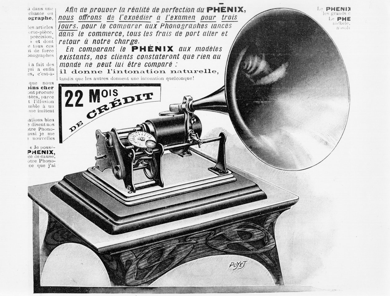 Annonce for fonografen, ca. 1905 af French School