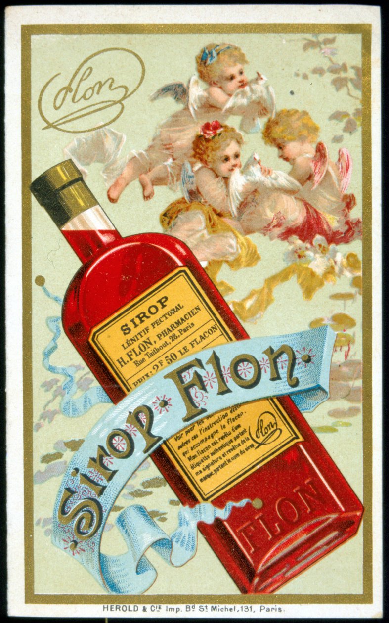 Annoncekort for “Sirup Flon”. sd. 19. århundrede. af French School