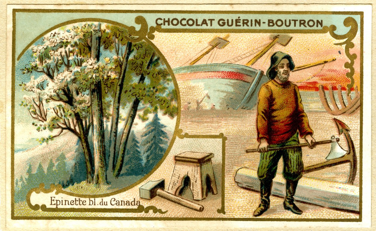 Reklamekromolitografi af Guérin Boutron-chokolader (kromolitografi) af French School