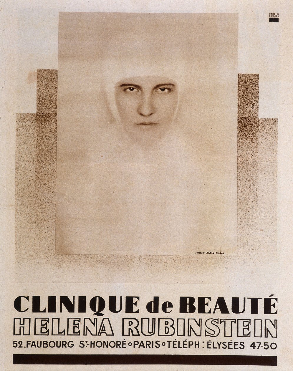 Annoncering for Héléna Rubinstein Beauty Clinic i Paris - i Vu af French School