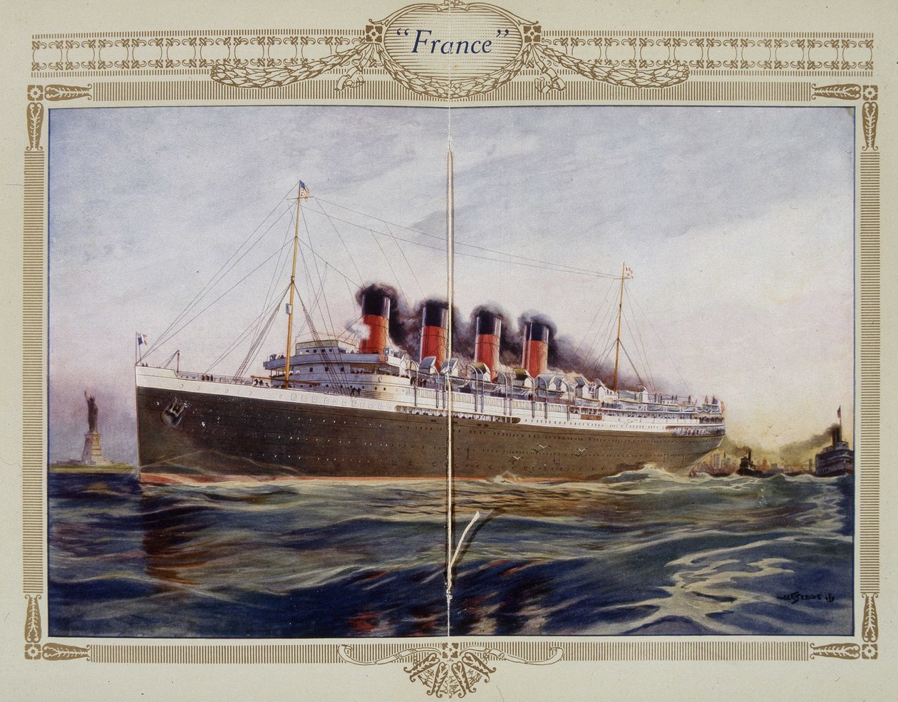 Reklamefolder for linjeskibet "" Frankrig", 20. århundrede af French School