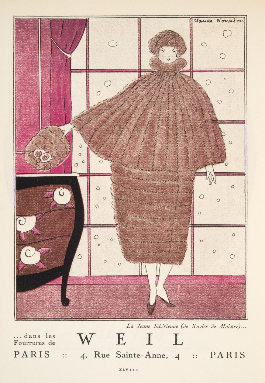 Reklame for "Weil", fra Gazette de Bon Ton, pub. 1920 (stenciltryk) af French School