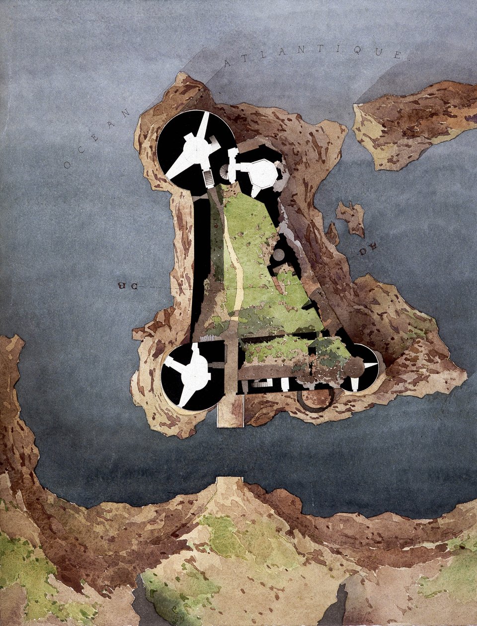 Luftfoto af øen Yeu (Ile-d