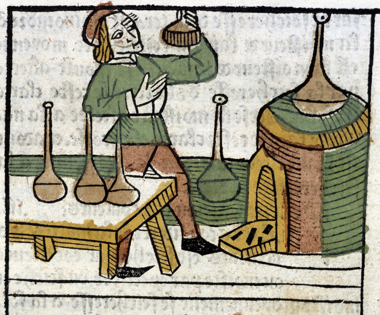 Alchemist - i "The Owners of Things Both Corporale and Spiritual" (bog XVIII) af Glanville, Lyon af French School
