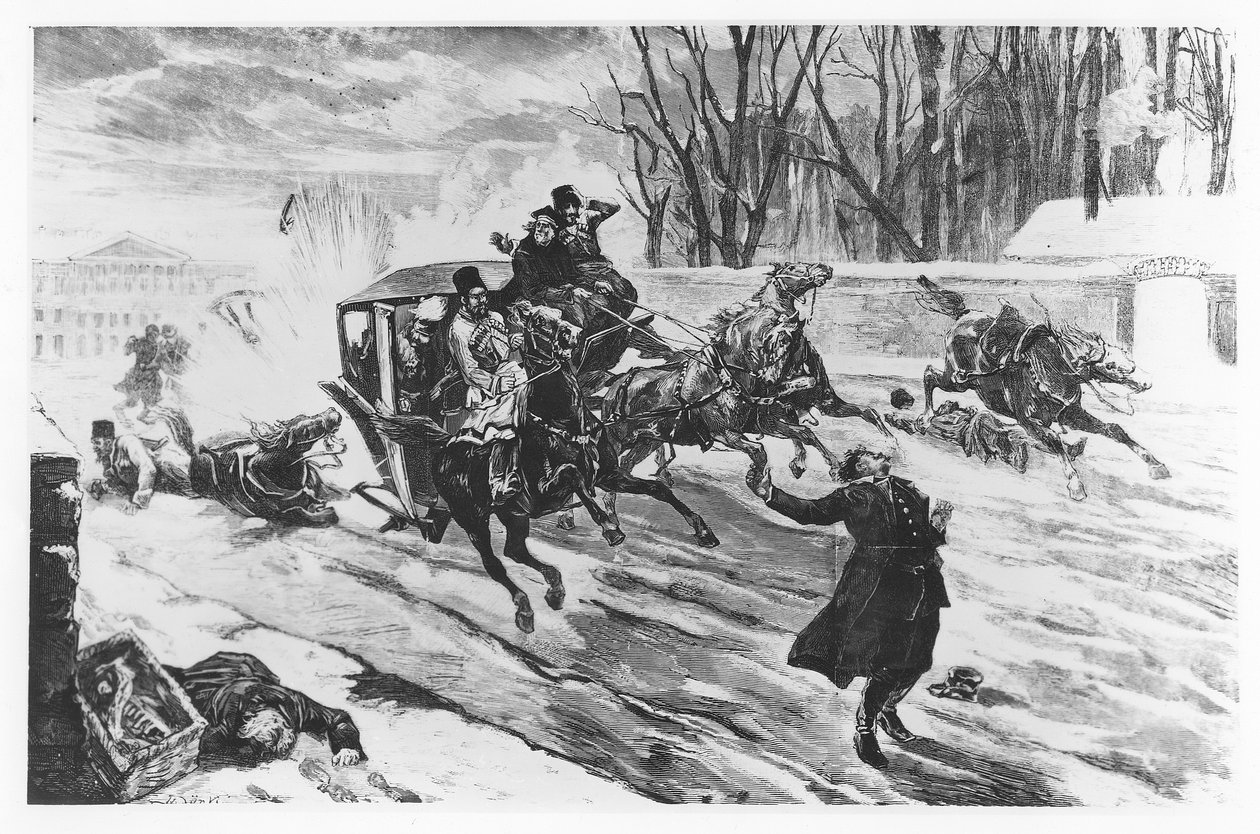 Alexander II myrdet i Sankt Petersborg, 13. marts 1881 af French School